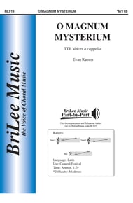 O Magnum Mysterium TTB choral sheet music cover Thumbnail